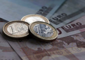 Stock On Euro Coins And Notes